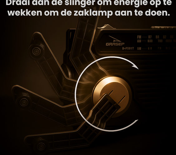 PowerSafe™ 3-in-1 Noodradio: opladen, radio en zaklamp in één