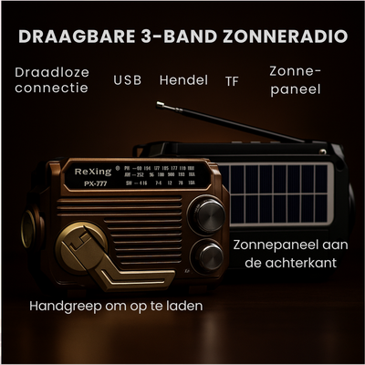PowerSafe™ 3-in-1 Noodradio: opladen, radio en zaklamp in één