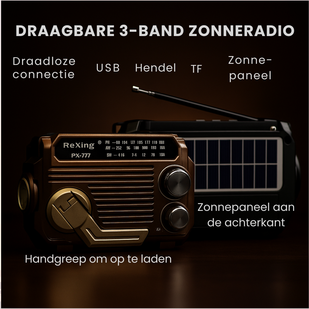 Altijd voorbereid met de PowerSafe™ 3-in-1 Noodradio: opladen, radio en zaklamp in één.