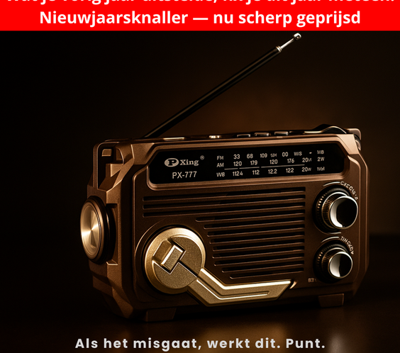 PowerSafe™ 3-in-1 Noodradio: opladen, radio en zaklamp in één